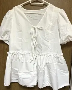 フロントリボン半袖シャツ