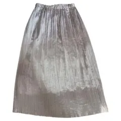 ロペ　ロングスカート　プリーツ　シルバー　38