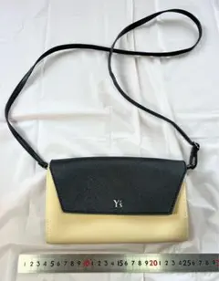 Y's フラップショルダーバッグ 黒/ベージュのサムネイル