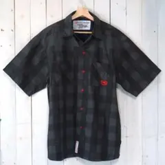 ecko function 半袖シャツ チェック柄 刺繍ロゴ　L　オーバーサイズのサムネイル