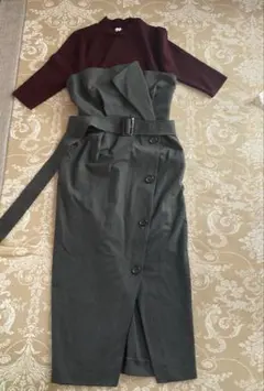 ニット ロングワンピース