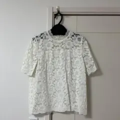 NEMIKA ホワイトレース半袖トップス