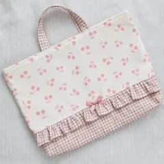 【hono様専用】入園入学グッズ(さくらんぼ×フリル×ギンガムチェック)