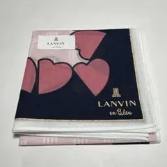 LANVIN en Bleu ハート柄ハンカチ