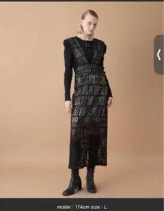 パネルレースワンピース　ジャンバースカート