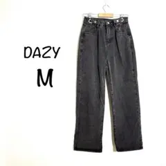 DAZY デイジー M デニムパンツ ストレート ウォッシュ加工 黒