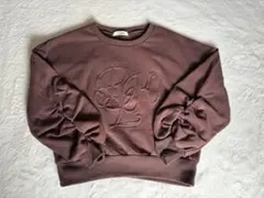 Pink Latte M ブラウン 裏起毛クロップドトレーナー