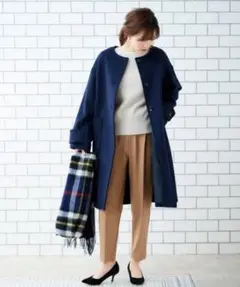 ノーカラーウールコート le.coeur blanc(ルクールブラン)サイズ36のサムネイル