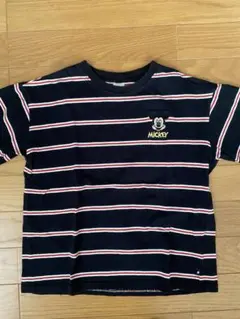 ミッキーマウス 半袖Tシャツ ボーダー ブラック