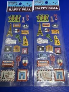 値下げ！平成レトロ・当時物・ぷっくりパリ、ロンドン旅行テーマシール