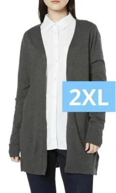 カーディガン　レディース　2XL グレー　前開き　薄手　オールシーズン　おしゃれ