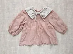 【petit main】付け襟付き刺繍ブラウス