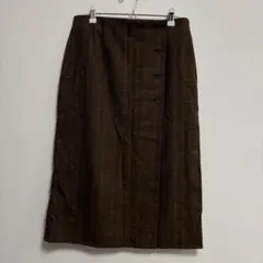 サイドボタンチェックラップスカート ユニクロ