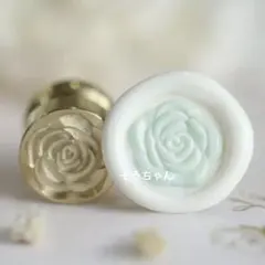薔薇 立体 プチ 小さい 控えめ シーリングスタンプヘッド ハンドル付き