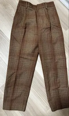 IENA センタープレス　チェックパンツ