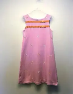 キッズワンピース　ドレス　ノースリーブ　ジャンパースカート　小花刺繍　サイズ7のサムネイル