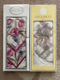 未使用 NINA RICCI 花柄ハンカチ 2枚セット　ギフト
