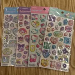 新品 サンリオ ポップデコパーティー ラメきらクリスタルシール 4枚セット