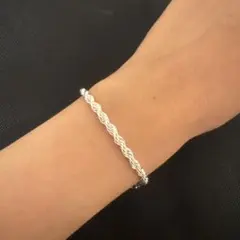 925シルバー ツイストデザイン ブレスレット