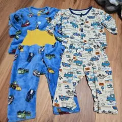 男の子 パジャマ 2点セット 乗り物柄 まとめ売り 冬用