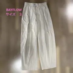 BAYFLOW ストライプ ワイドパンツ グレー