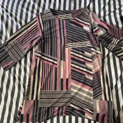 幾何学模様 八分袖チュニック