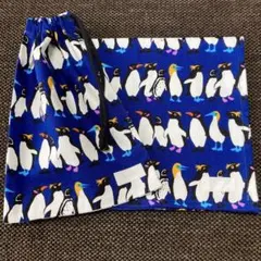 給食セット　巾着　ランチョンマット　40×50　給食袋　ペンギン　青
