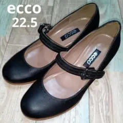 エコー　ecco　22.5　パンプス　メリージェーン　レザー　コンフォート