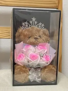 테디 베어 비누 꽃 선물 세트