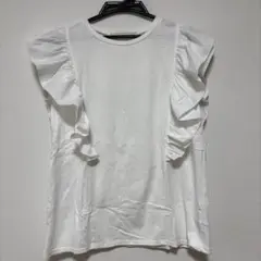 【1度着用のみ】nano universe フリル袖 ホワイトTシャツ
