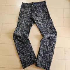 R.NEWBOLD 文字柄デニムパンツ ウエスト約80cm