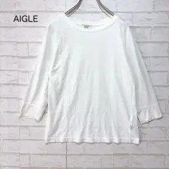 AIGLE エーグル 七分袖 カットソー 38 M 綿100% ラグランスリーブ