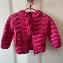ピンク フード付き ダウンジャケット