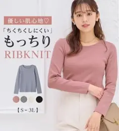 【新品／未使用】ベルーナ 洗える！もっちりタッチクルーネックニット alottaのサムネイル