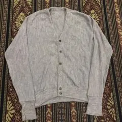 歯*漏様 Vintage 90s ライトグレー ニットカーディガン Vネック シ