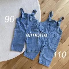 【aimoha-KIDS-】美品✨アメリカワークデニムサロペット【90/110】