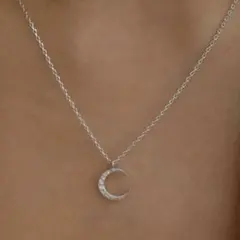 ネックレス ムーン ペンダント ラインストーン