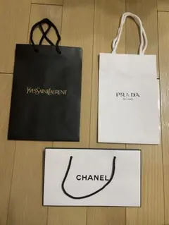 PRADA、CHANEL、YSL ショップ袋3枚セット
