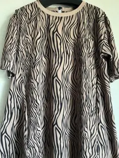 サウザンドマイル　半袖ロングワンピース　ゼブラ柄　FREE SIZE
