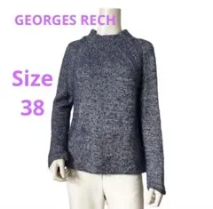 美品★ジョルジュレッシュ★ラメ糸上質ウール素材★ハイネック風ニットセーター★38