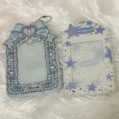トレカケース　水色　星　リボン