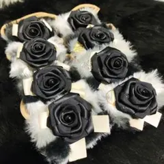 犬 トリミングリボン トリミングチョーカー 8点 正月 黒 バラ