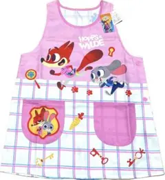 【新品】保育士 キャラクター エプロン ズートピア(ピンク)M〜L