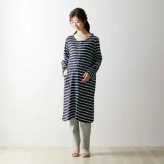 画像確認 ベルメゾン 7分袖ロング丈パジャマ マタニティ レディース 産前産後