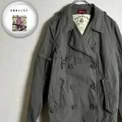 AVIREX　ダブルブ　ミリタリー　ジャケット　モスグリーン　袖着脱式　古着