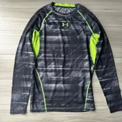 UNDER ARMOUR 長袖シャツ グレー ライム スポーツウェア