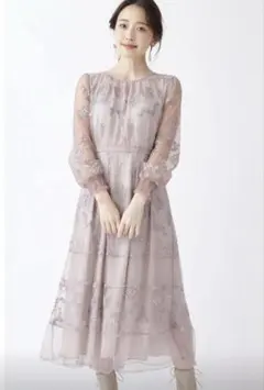 JILL STUART刺繍レース花柄 ロングオケージョンドレスのサムネイル