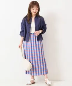 SLOBE IENAギンガムチェックリラックスアイラインスカート定価9,900円