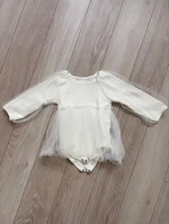 ベビードレス　ロンパース　チュール　白　90 100 ハーフバースデー　記念撮影