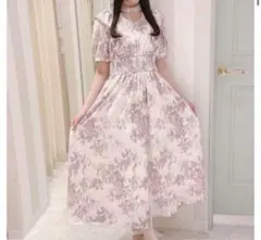 evelyn 花柄 チョーカーワンピース ピンク